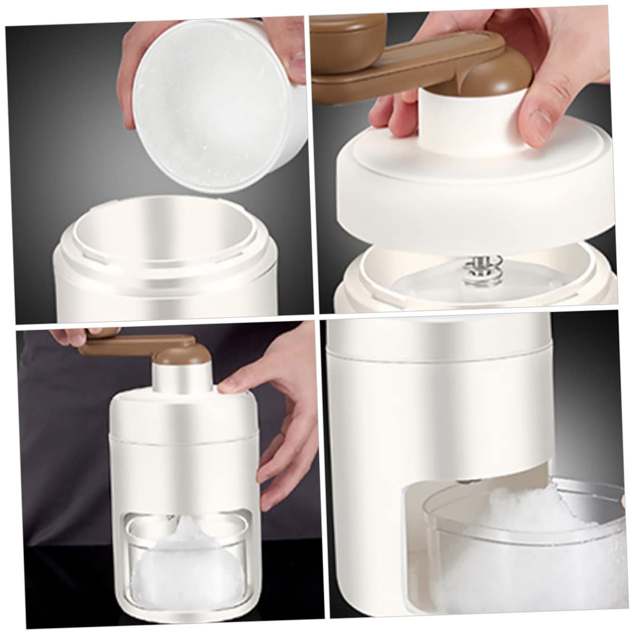 Garneck Manual Ice Crusher Machine for Home Hand-cranked Small Ice Shaver Easy to Use Hand Ice Crusher for Smoothies