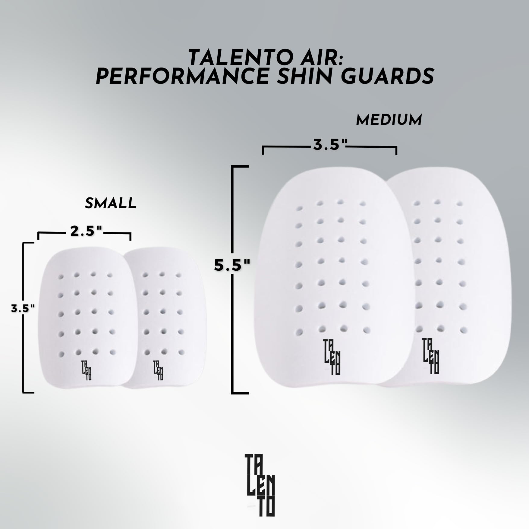 Talento Air: Foam Shin Guards for Soccer Players - Tiny Shin Pads for Men, Women, Kidss - Small Shin Guards - Perfect for High Level Soccer Athletes