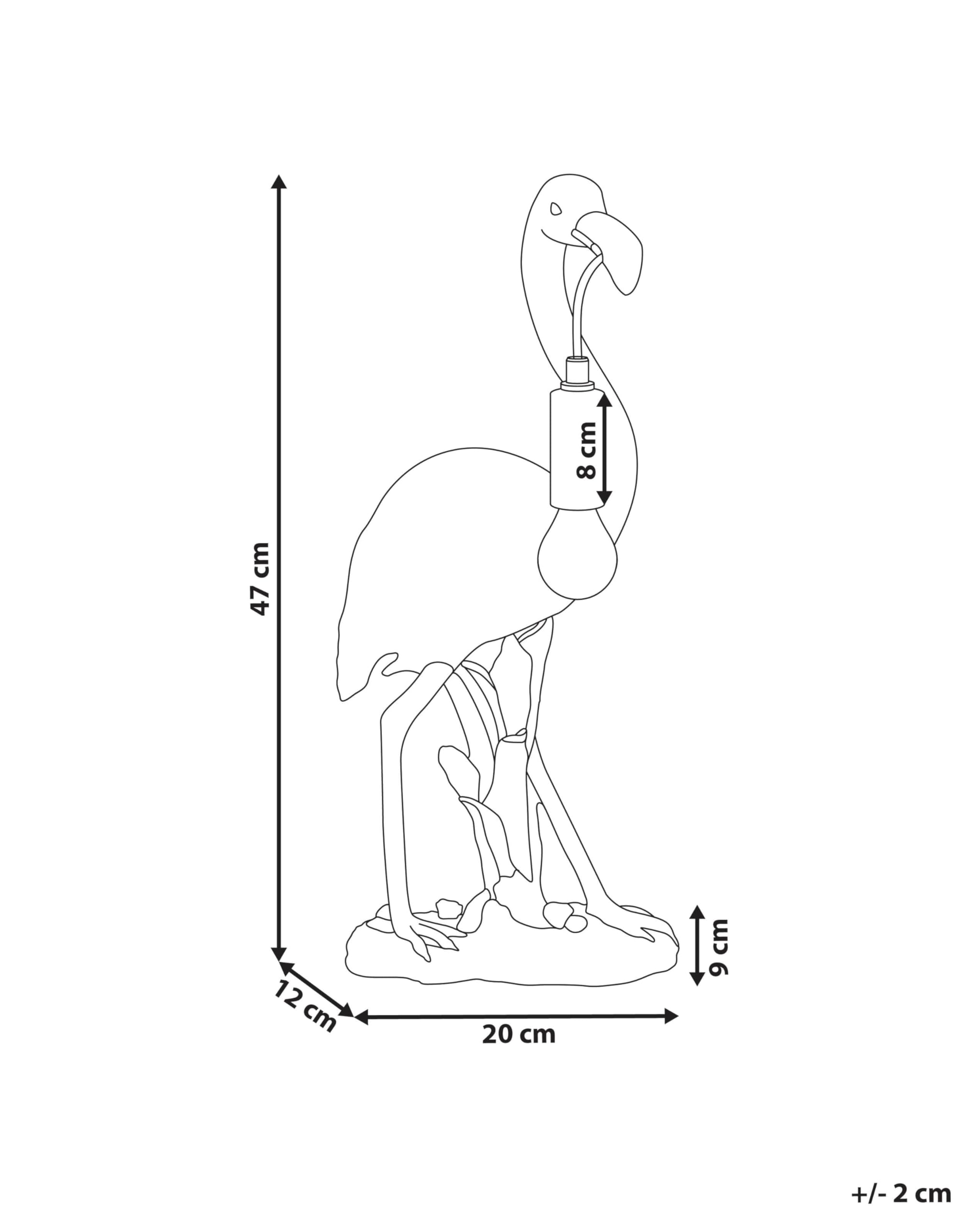 Beliani Tischlampe Kunstharz gold Glühbirnen-Optik 1-flammig Tiermotiv Flamingo Vice