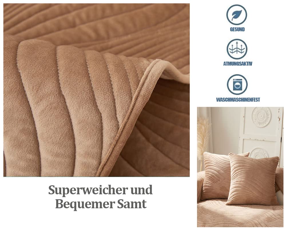 WYJHNLBEDC Bankhoes bankbeschermer voor L vormige/U vormige bank hoekbank 3/2/1 zitsbank warm heerlijk zacht pluche antislip bescherming tegen krabsporen van honden en katten 70x210cm