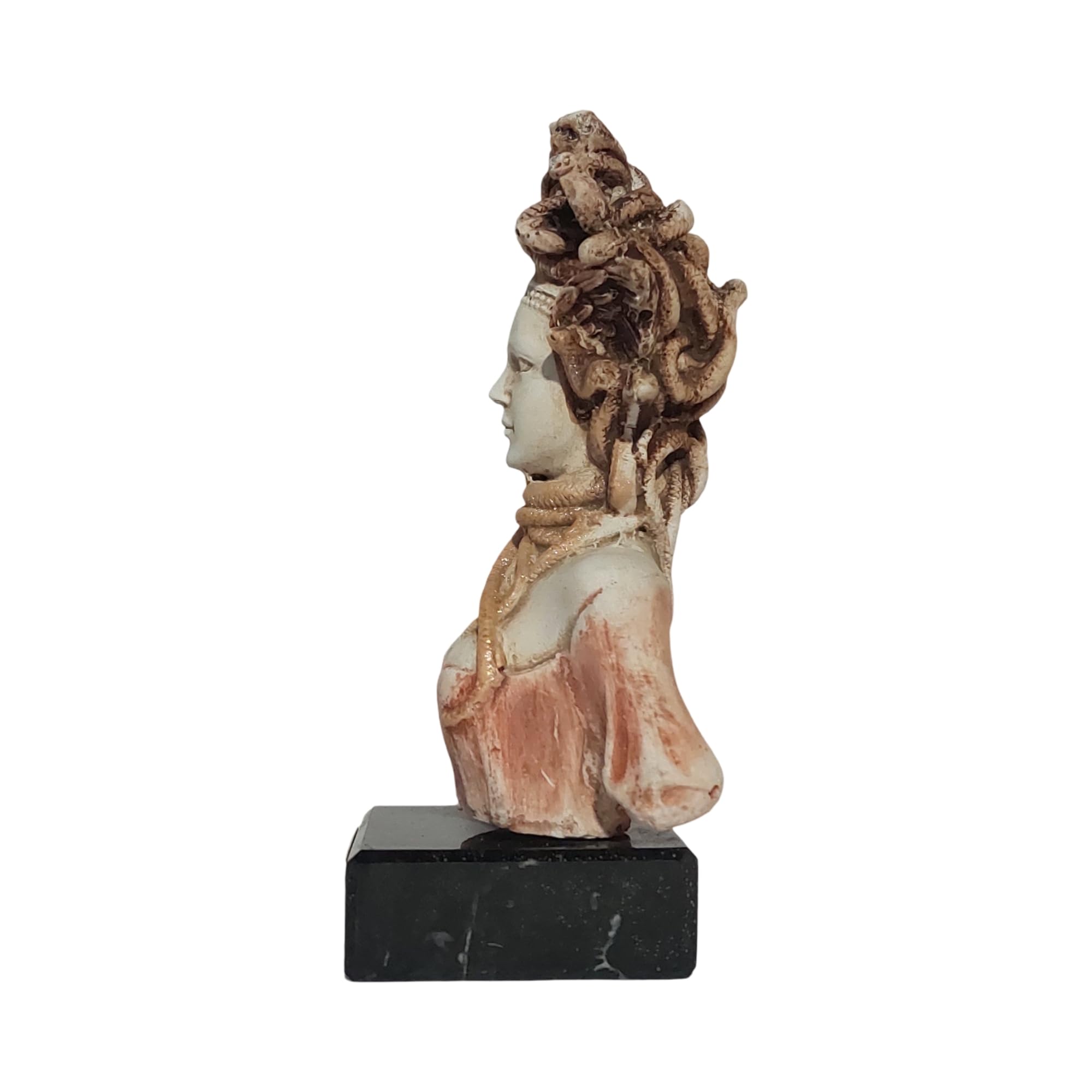 Meduza potwora popiersie tynkowa statuetka z marmurową podstawą mitologia grecka 14,5 cm