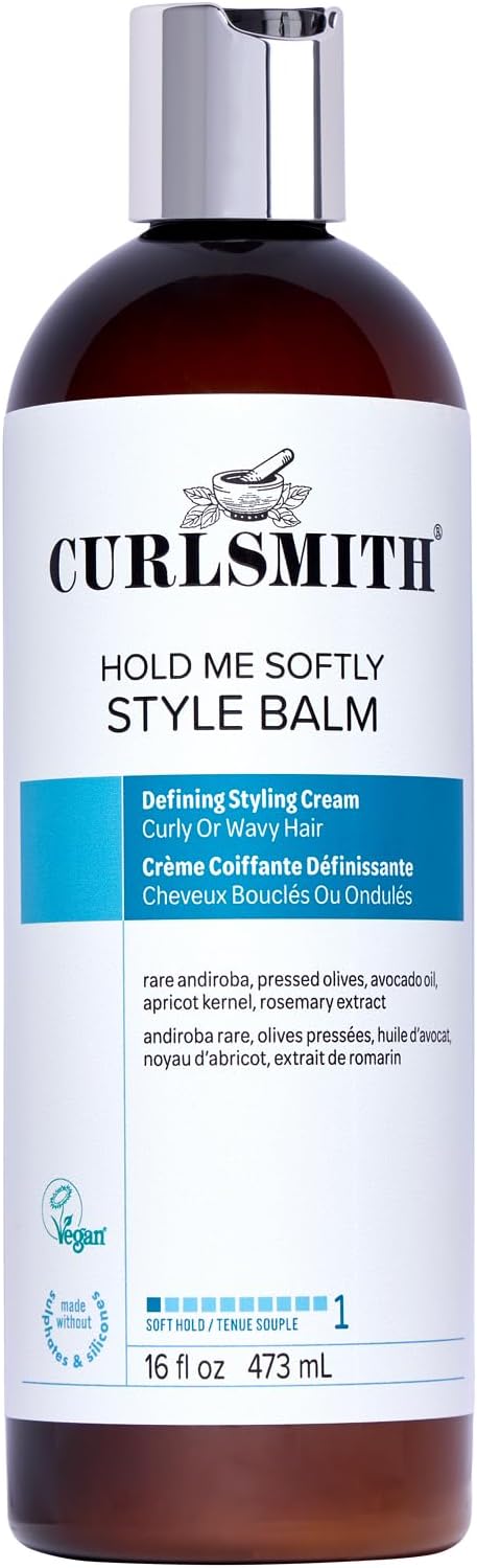 Hold Me Softly Style Balm - Vegan Soft Hold Styling Cream for Wavy and Curly Hair, Natural Look (16oz)