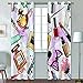 Produktbild Hohaski Verdunkelungsvorhange,Cosmetic and Makeup Theme Pattern with Perfume Lipstick Nail Polish Brush,Wohnzimmer,Schlafzimmer,Vorhang,Familienleben,Dekoration