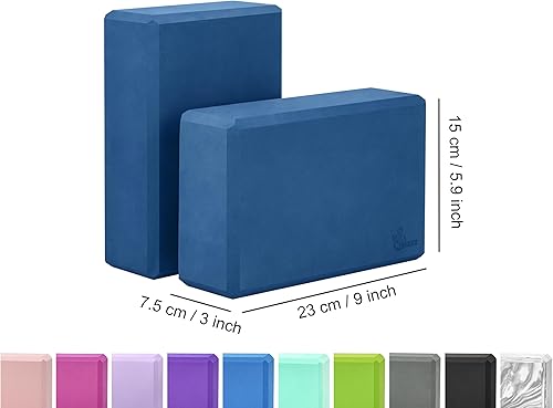Miniatura 2 de EXERZ Yoga Blocks 2 pack, Gym Blocks, Exercise Workout Fitness Bricks, Pilates Stretch Handstand Non-Slip marino,Negro -,Rosado,Púrpura,Azul,Blush
