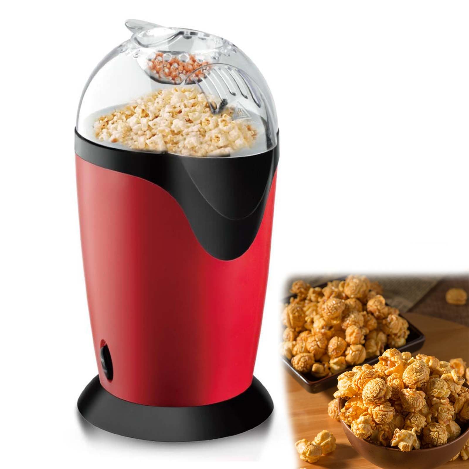 Elektryczna maszyna do popcornu o mocy 1200 W, maszyna popcornu DIY, popcorn o pojemności 2,6 l, 2-minutowe wybijanie Qucik, beztłuszczowe i zdrowe przekąski, dla dzieci, wieczory filmowe