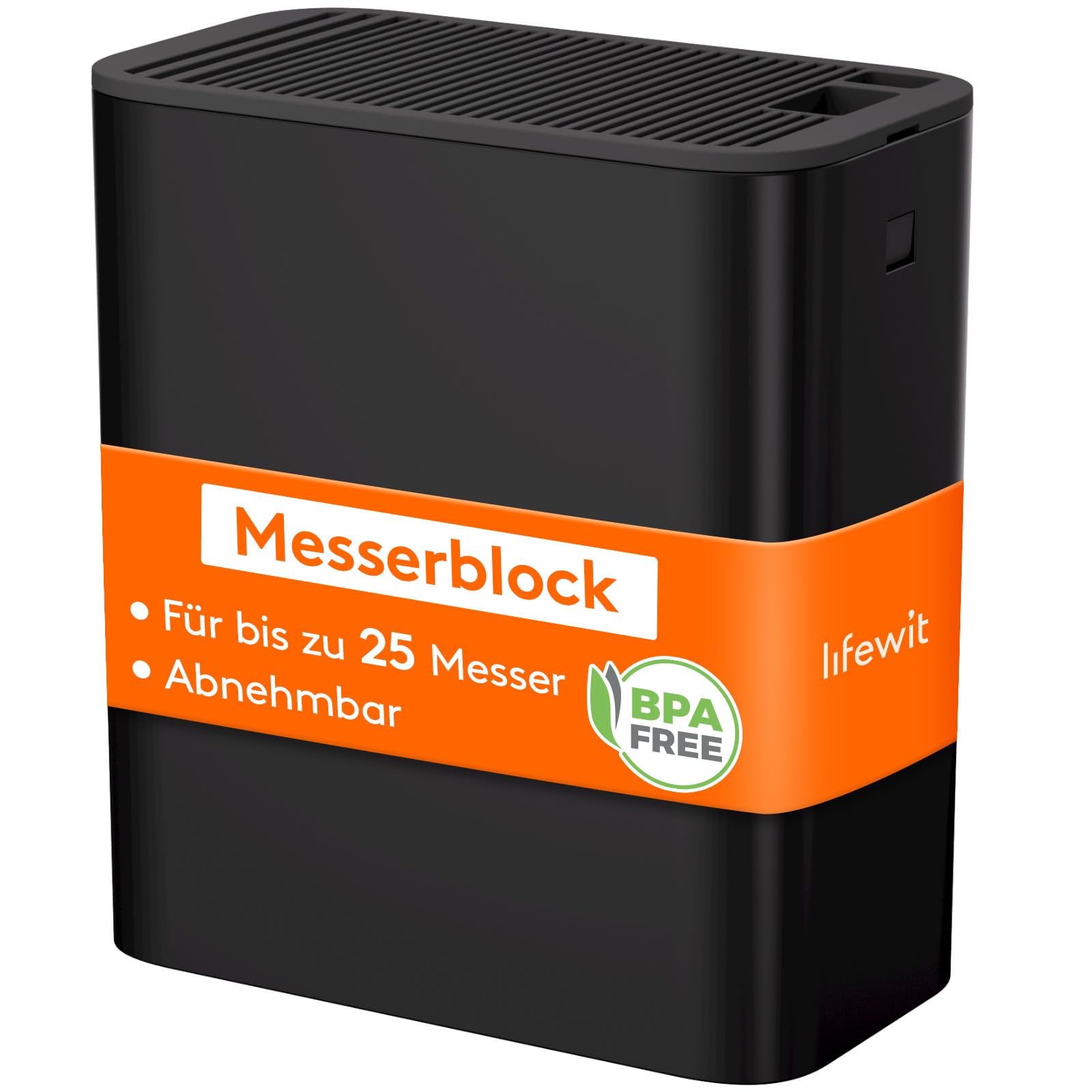 Lifewit Messerblock ohne Messer, Messerhalter für bis zu 25 Messer mit Schlitz für Messerschärfer, Kunststoff Messerständer mit Abflusslöcher und Rutschfeste Füße für Küchenarbeitsplatte