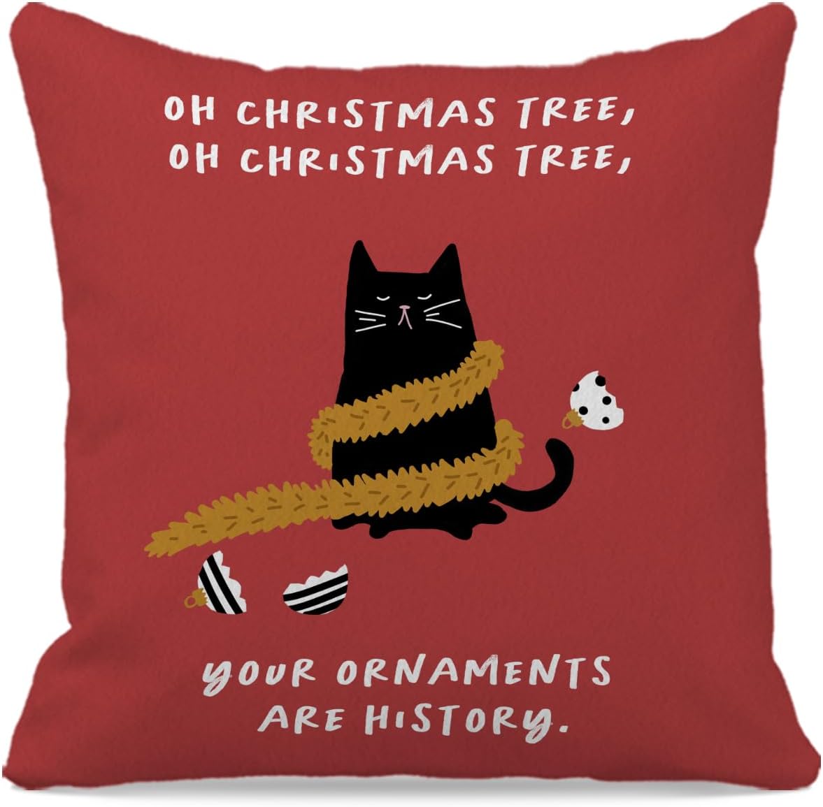 grapehiker Funny Cat Christmas Pillow Covers 18x18