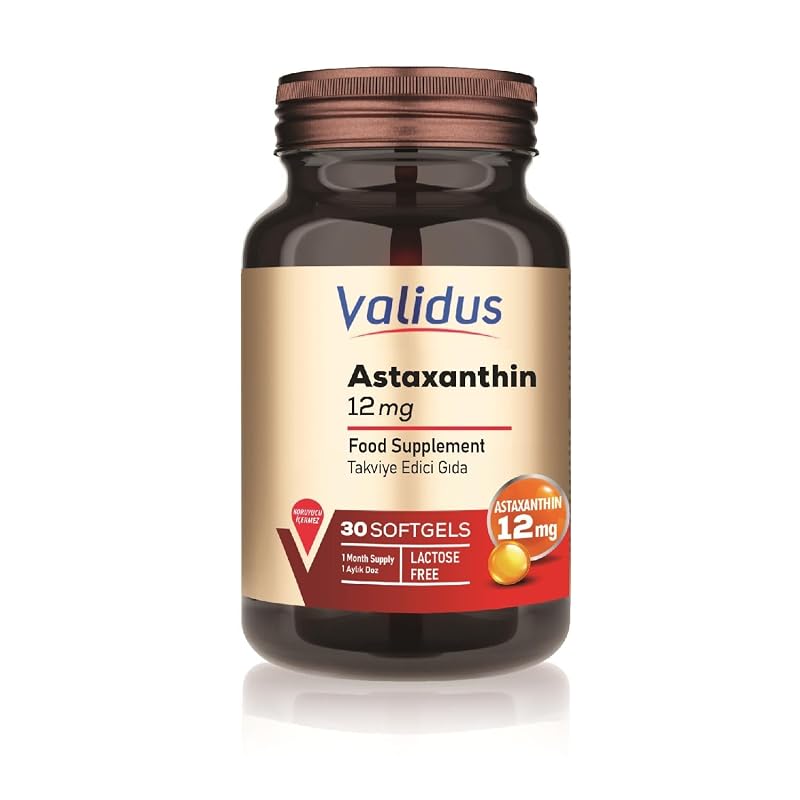 VALIDUS Suplemento de astaxantina 12 mg, 30 cápsulas softgel