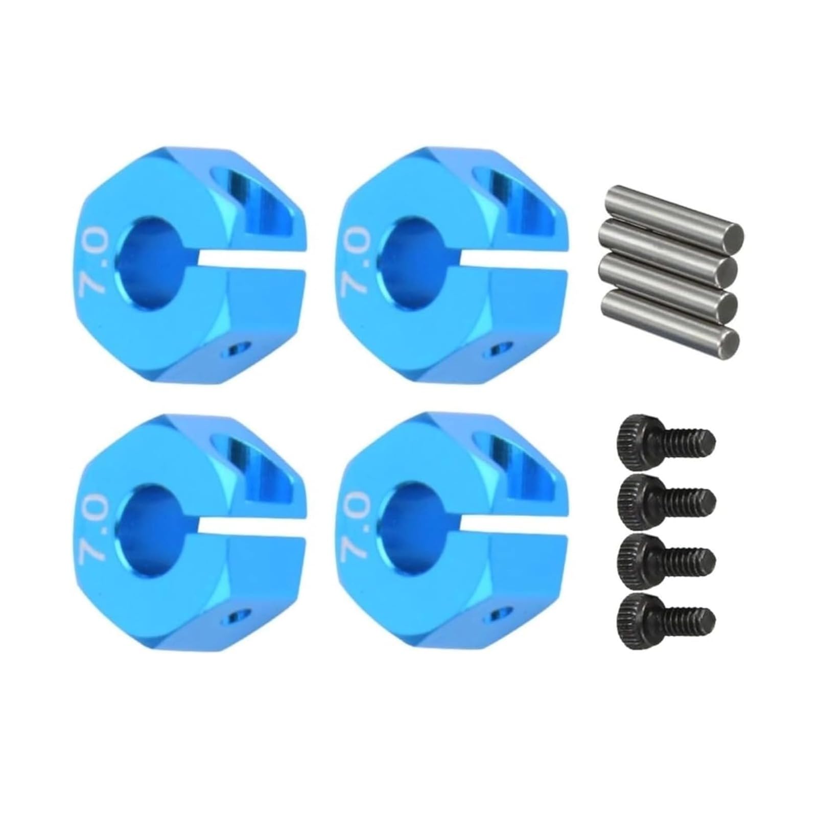 Dilwe 12mm Adaptateur de moyeu Hexagonal de Roue pour HSP 1/10 RC Voiture (Bleu 7mm