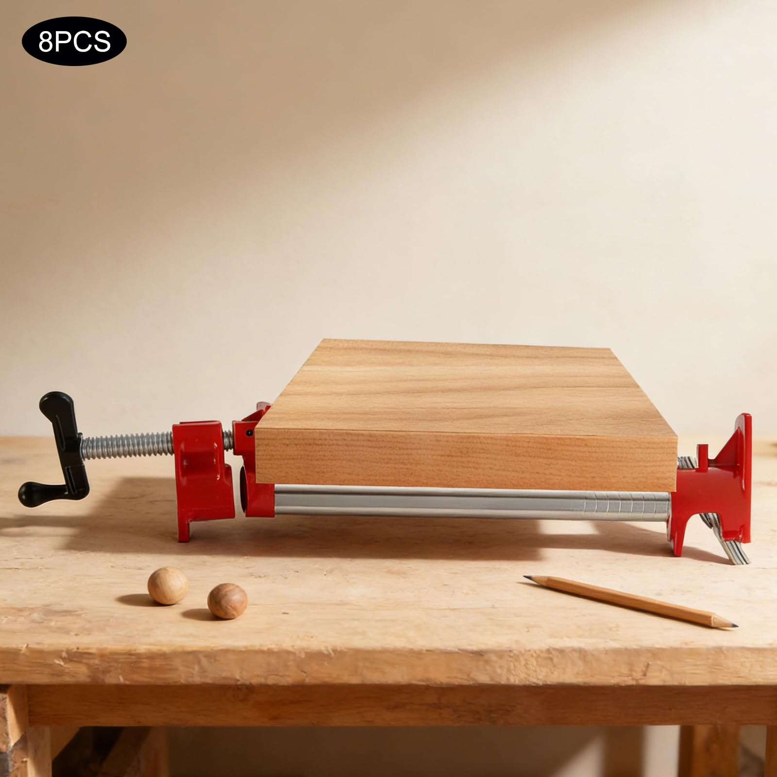 Rohrschraubzwinge 3/4 Zoll 8 Stück Holzbearbeitung Klemme, Rohrzwingen Schnellspanner für Rohr und Schlauch, Ideal für Werkstatt und DIY