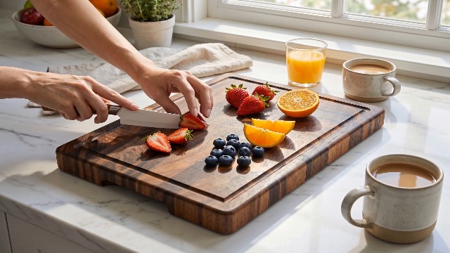 Tabla de Cortar de Nogal 14x10x1" con Ranura para Jugo miniatura 7