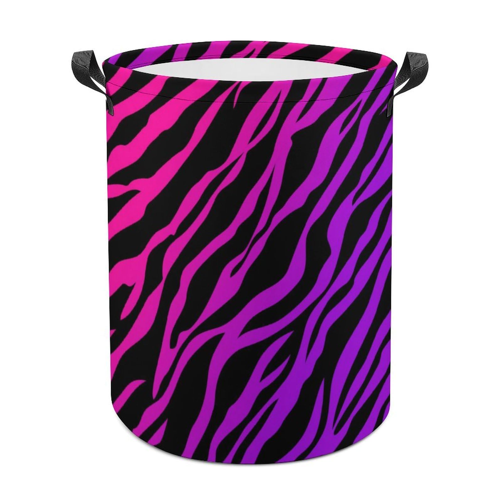 MHYRAC Laundry Hamper, Zebra Tiger Leopard Pink Laundry Basket, Washing Basket with Handle