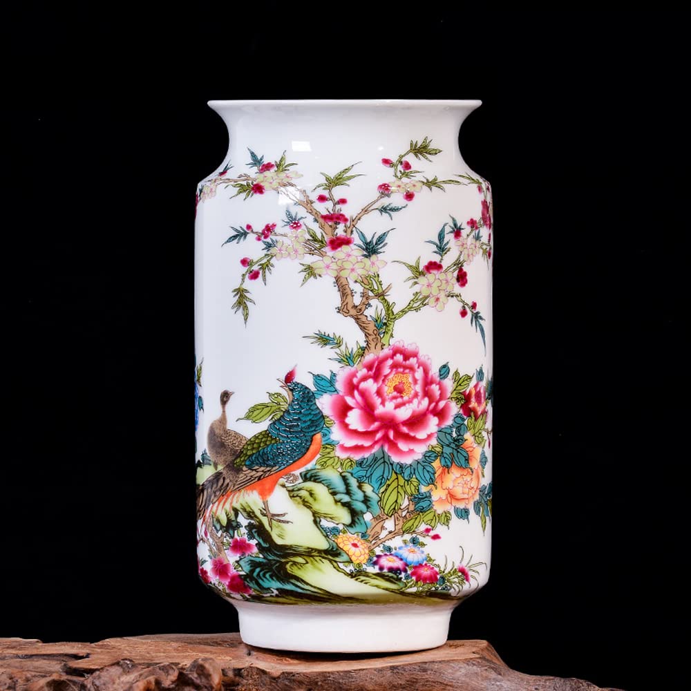 asdchZen Chinoiserie, Powdery, Ceramic Vase, Flower Arrangement, Dried Flower, Chinese Home, Living Room, Tv Cabinet, Decorative Ornaments,G