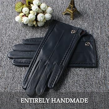 Nappaglo Leren dameshandschoenen, Italiaanse lamsvacht, touchscreen, winter, warme kasjmierhandschoenen (L (palmsingel: 7,5-8), kaki (geen touchscreen Nappaglo Leren dameshandschoenen, Italiaanse lamsvacht, touchscreen, winter, warme kasjmierhandschoenen (L (palmsingel: 7,5-8), kaki (geen touchscreen