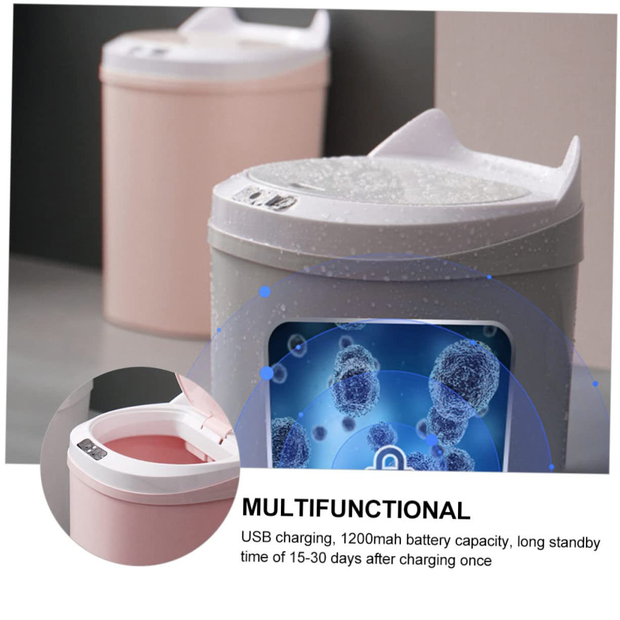 MAGICLULU Inductive Trash Can Compact Automatic Garbage Can for Office Kitchen Bathroom Household Smart Trash