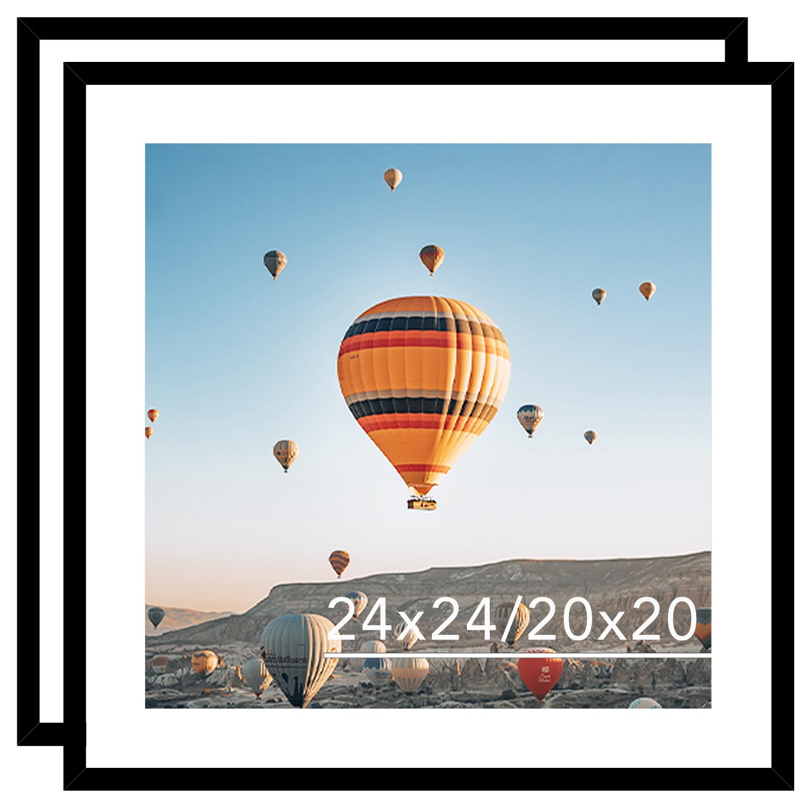 JCJMY 24x24 Picture Frame Set of 2 Black