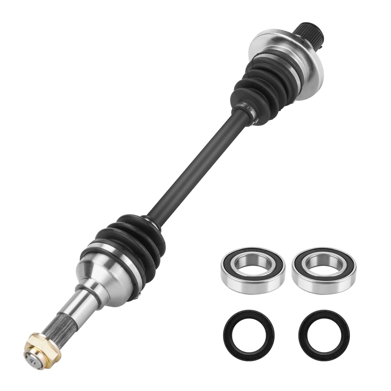 Rear Left CV Axle & Wheel Bearing Kit for Yamaha Rhino 450/660 4X4 2006 2007 2008 2009, Rhino 700 FI 2008-2013, 1 CV Axle and 1 Wheel Bearing