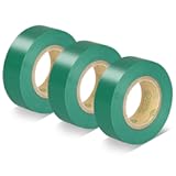 Green Electrical Tape&comma; UL Approved&comma; Industrial Grade Vinyl Electrical Insulating Tape&comma; Electric Tape for Improvement Electrical Equipment&comma; 0&period;7in X 33ft &lpar;3 Pack&rpar;