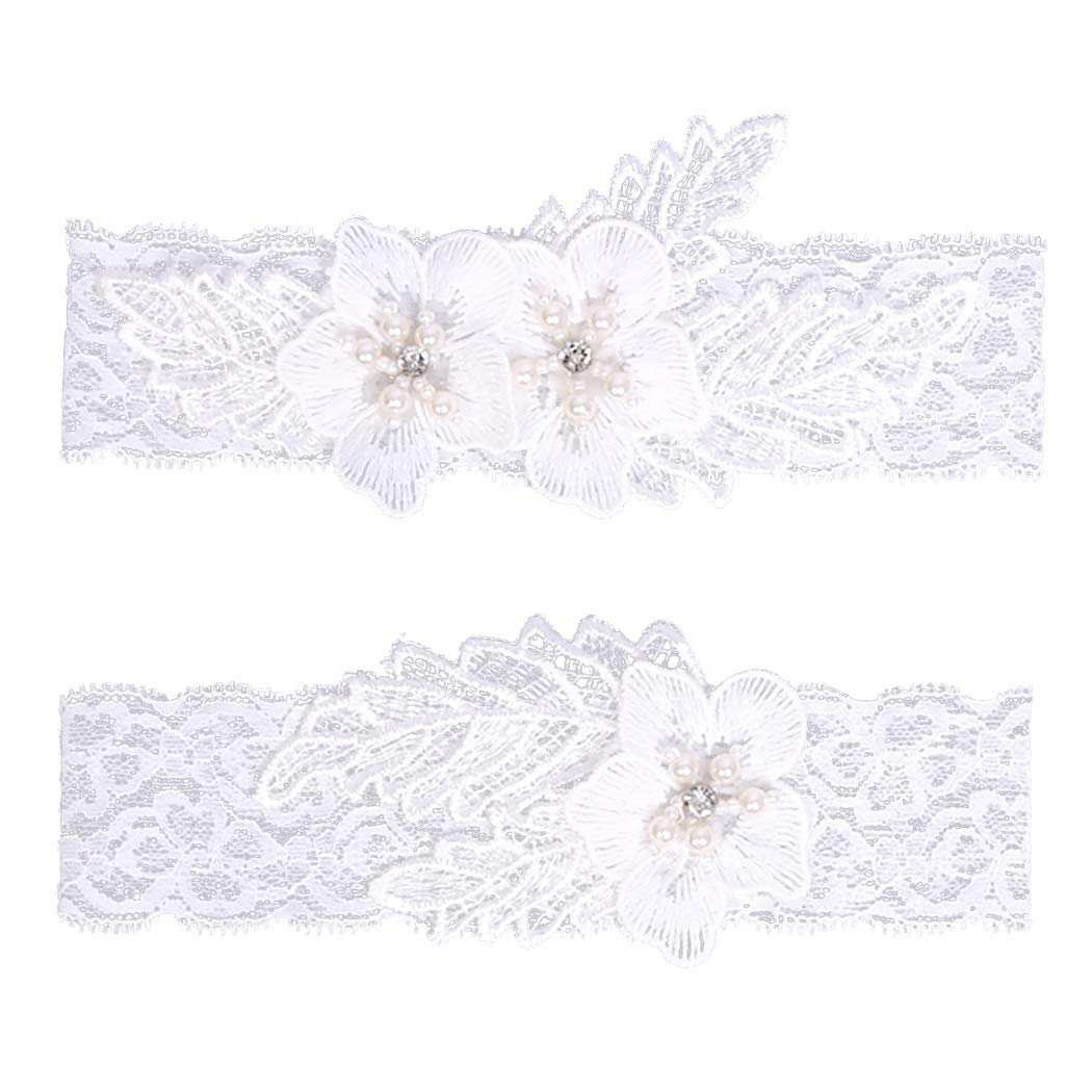 2PCS Garter Flower Elastic ace Garter Bride Garter Romantic Accessories-image-19