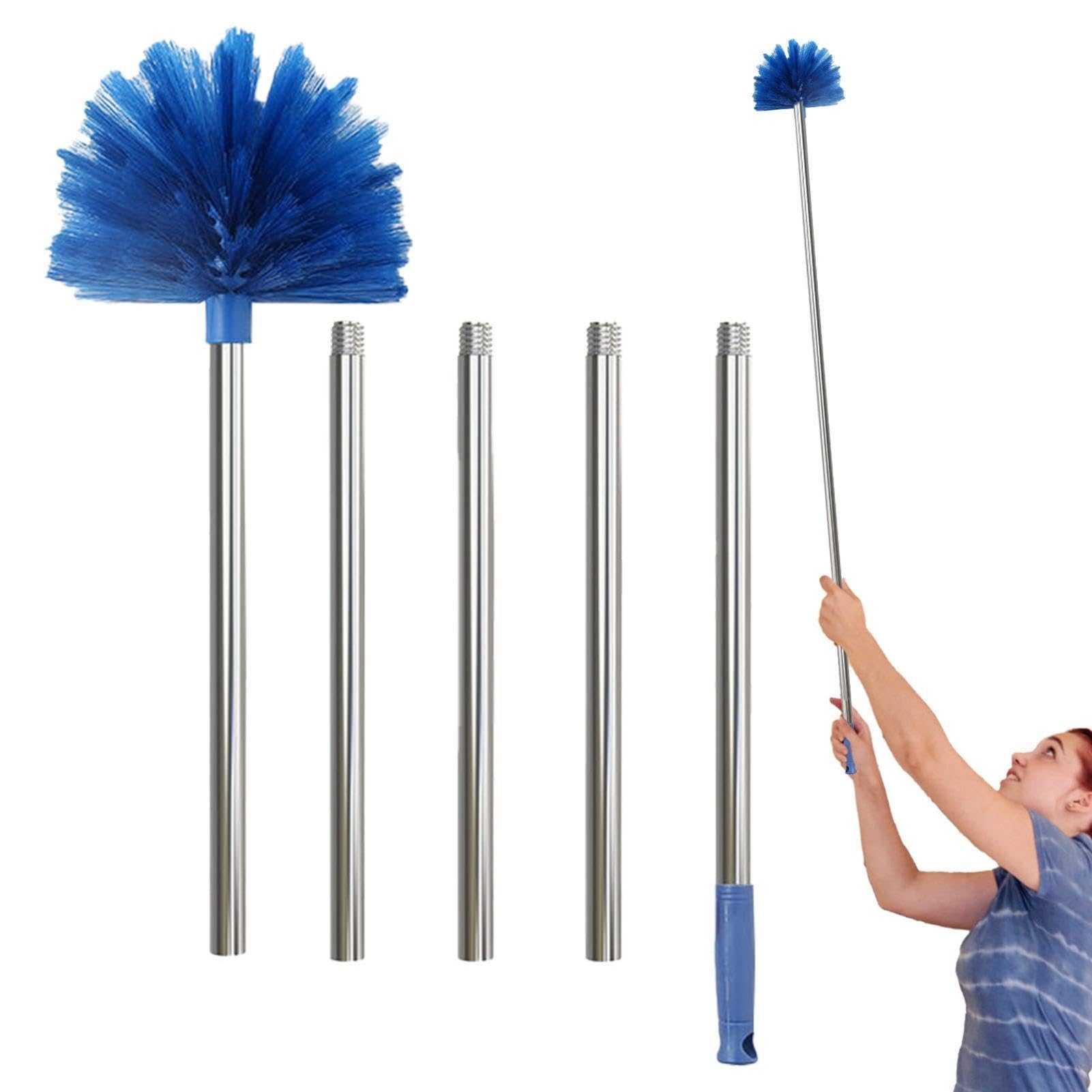 Cepillo De Tela De Araña - Plumero Extensible De Telarañas, Limpiador De Cepillo De Cabeza Lavable | Plumeros De Limpieza Resistentes Extensibles Con Poste Largo, Cepillo De Limpieza Para Quitar Telar