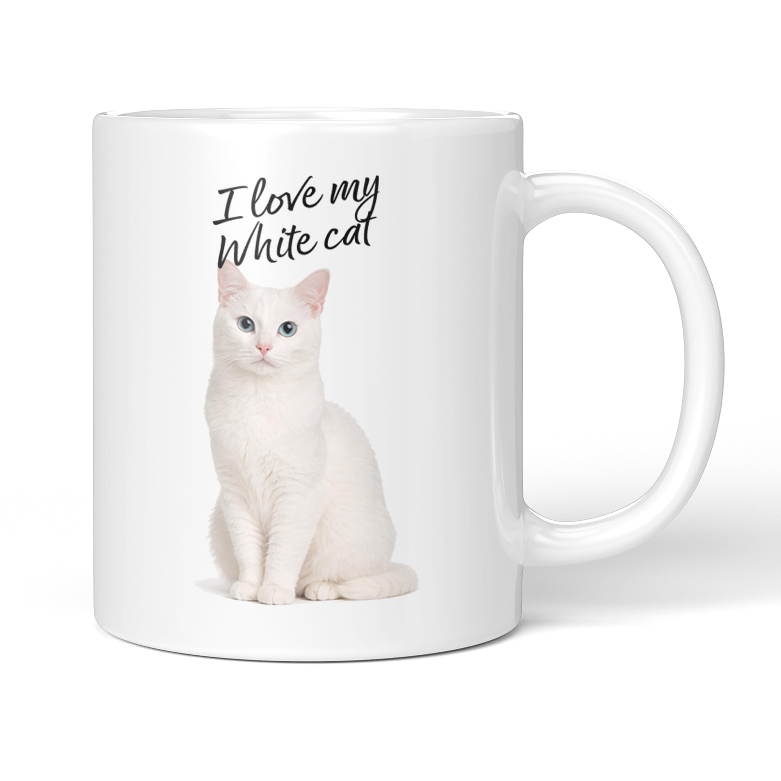 Party People White Cat Mug - 11oz Ceramic Coffee or Tea Cup for Cat Lovers, Christmas, Birthday, Secret Santa, Mother’s Day or Father’s Day Gift 0023