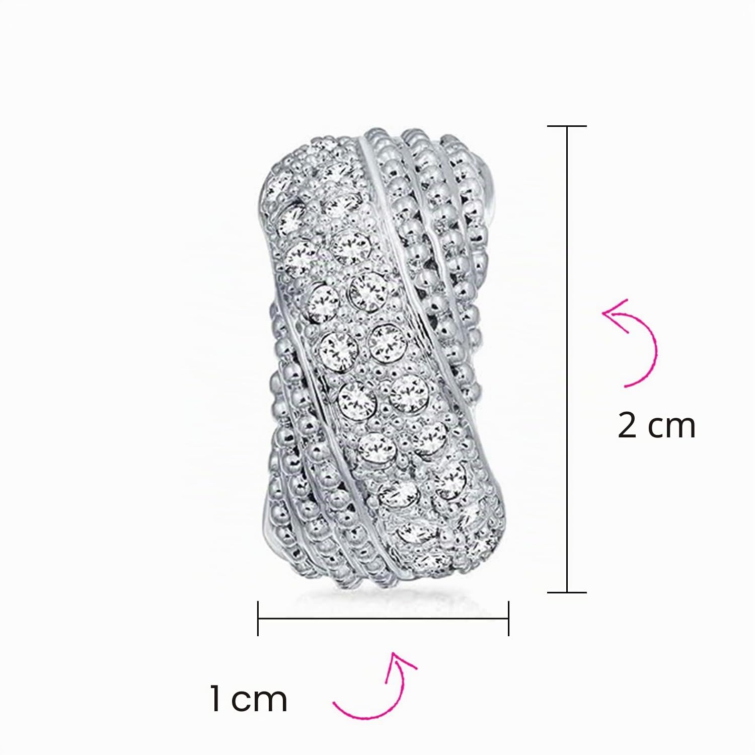 Boucles D'Oreilles Clips Motif Croix Croix Croiséee Pour Femmes, Oreilles Non Percées, Laiton Plaqué Argent