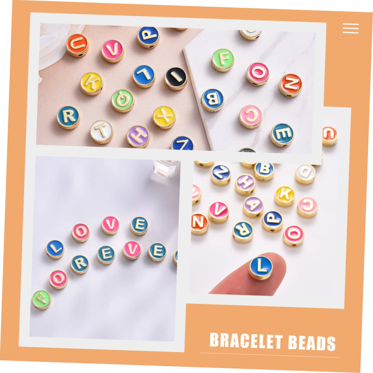 OSALADI 4 Set Perline Colorate Per Braccialetti E Gioielli Fai Da Te Perline Alfabeto Creative Per Collane E Accessori Diy 26 Pezzi*4