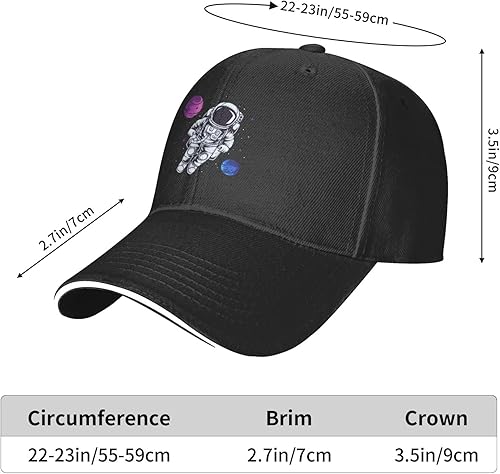 Miniatura 6 de Gorra de béisbol de astronautas flotante en el espacio para hombres y mujeres, ajustable, divertido sombrero para papá