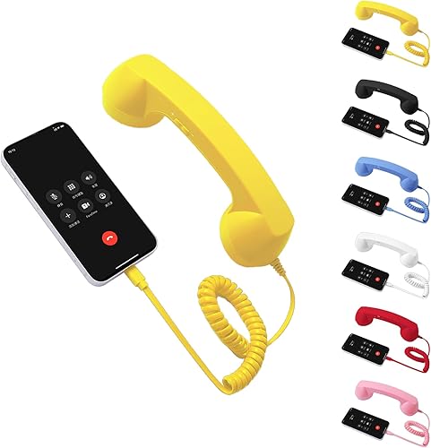 Miniatura 9 de Teléfono retro tipo C, teléfono retro con cable con micrófono y altavoz, receptor de teléfono clásico para teléfono celular compatible con teléfonos