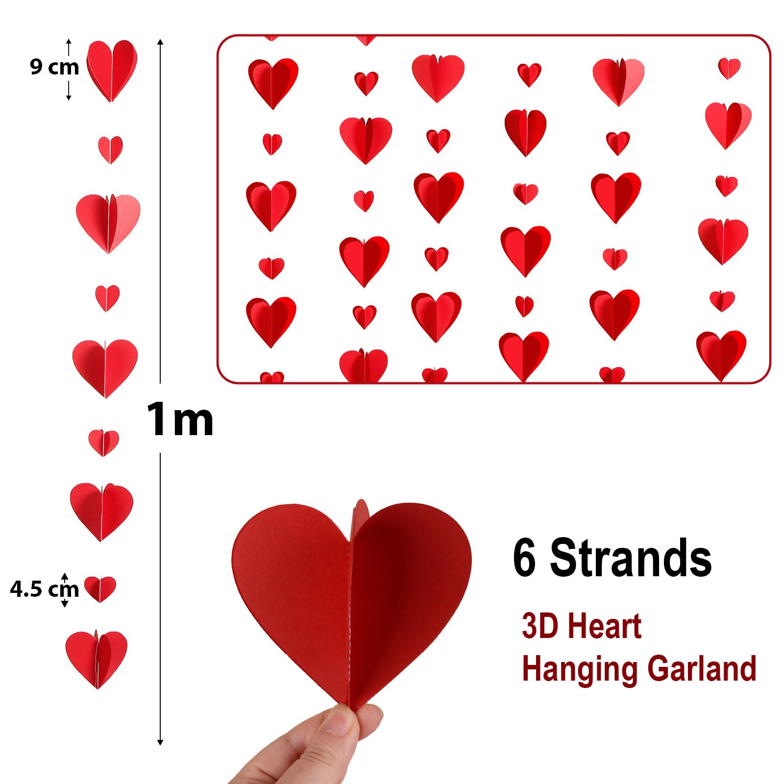 Red Paper Heart Hanging Decoration at ₹ 100/piece in Mumbai | ID: 2849778170462