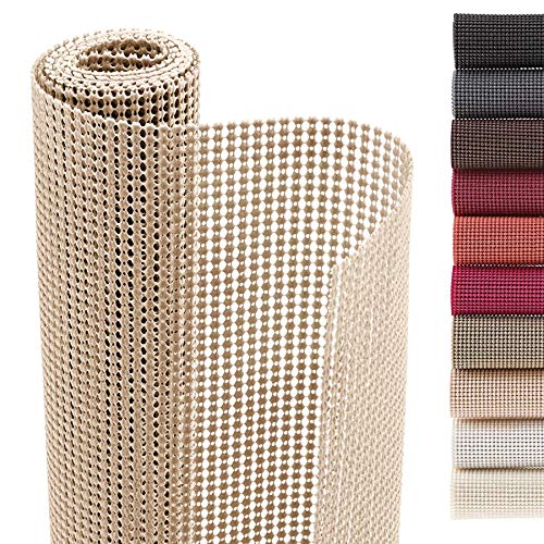 Smart Design Shelf Liner Classic Grip - (12 Inch x 10 Feet) - Drawer Cabinet Non Adhesive Protection - Kitchen [Taupe]