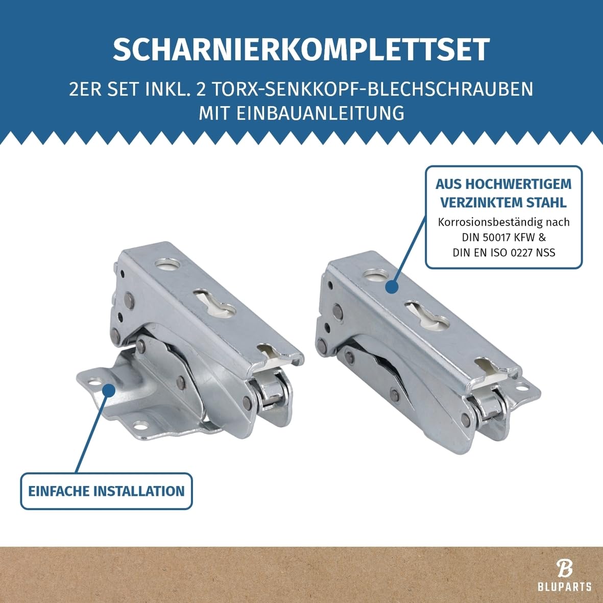 Bluparts 10090990 Türscharnier Set oben unten passend für SIEMENS 12004051 in Kühlschrank