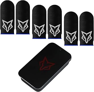 Finger Sleeves Thumb for Mobile Games 6pcs Profesional Finger Glove Gamer PUGB Free Fire (Blue)