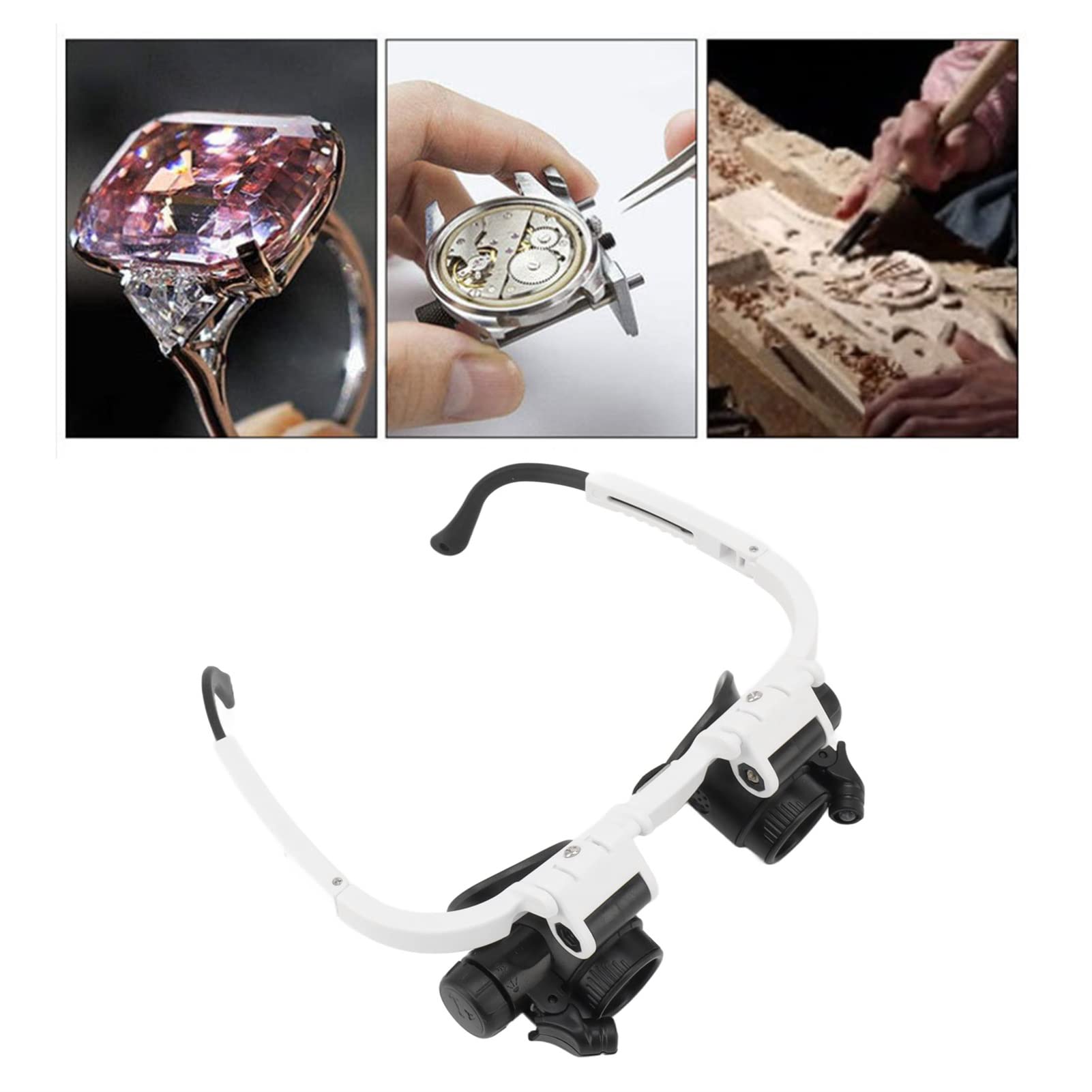Qwertfeet Loupe Binoculaire Portative 8x 15x 23x Avec LED – Pour Réparation De Montres, Horlogerie, Travail De Précision