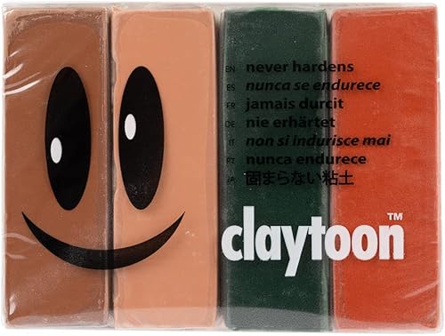 Claytoon - Juego de tonos tierra de 1 libra, solo para uso adulto, perfecto para claymation, stop motion, modelos y mucho más