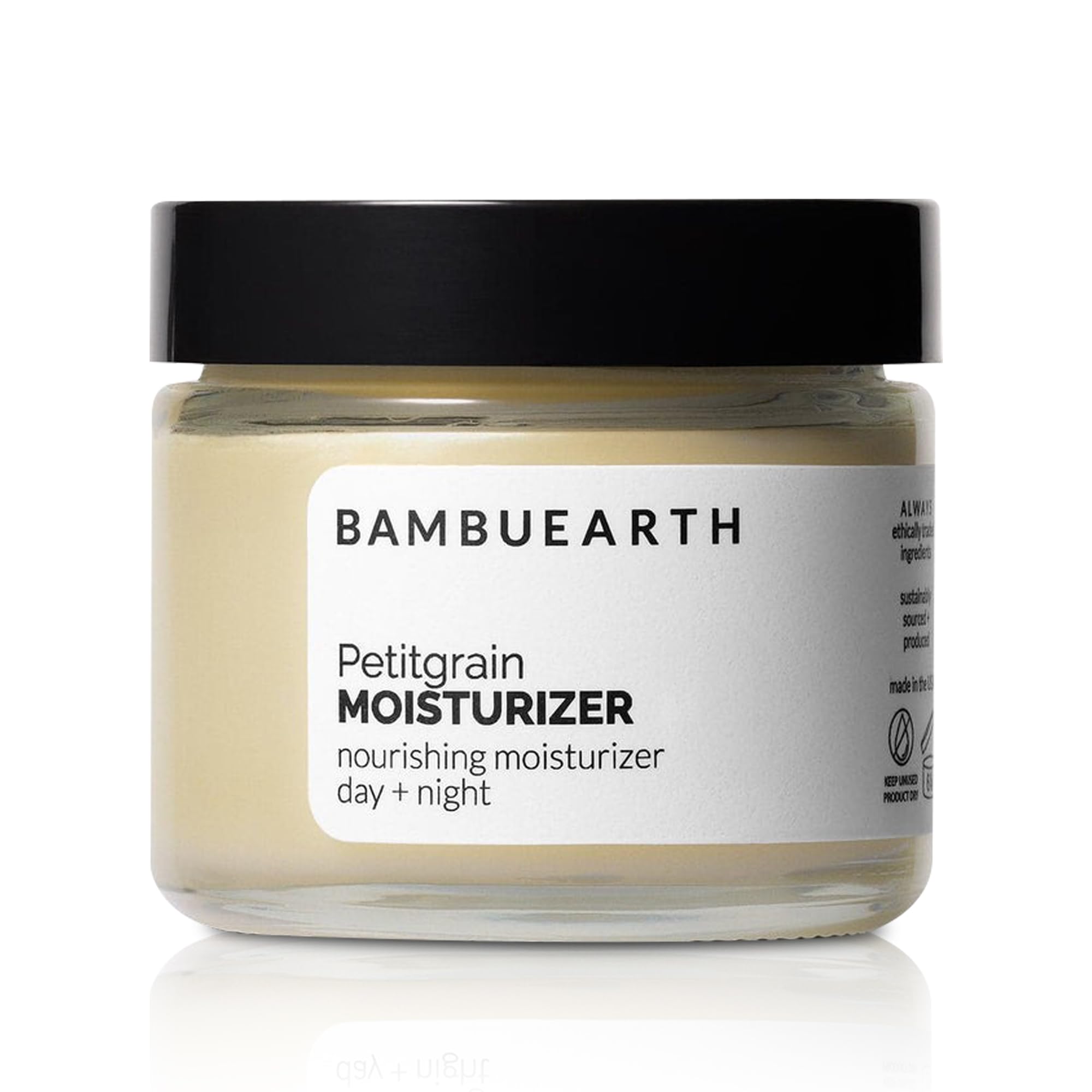 BambuEarth Bambu Earth Petitgrain Moisturizer - Waterless Moisturizer with Organic Jojoba Oil and Fair-Trade Shea Butter - All Natural Face Moisturizer For Women to Help Hydrate and Balance the Skin