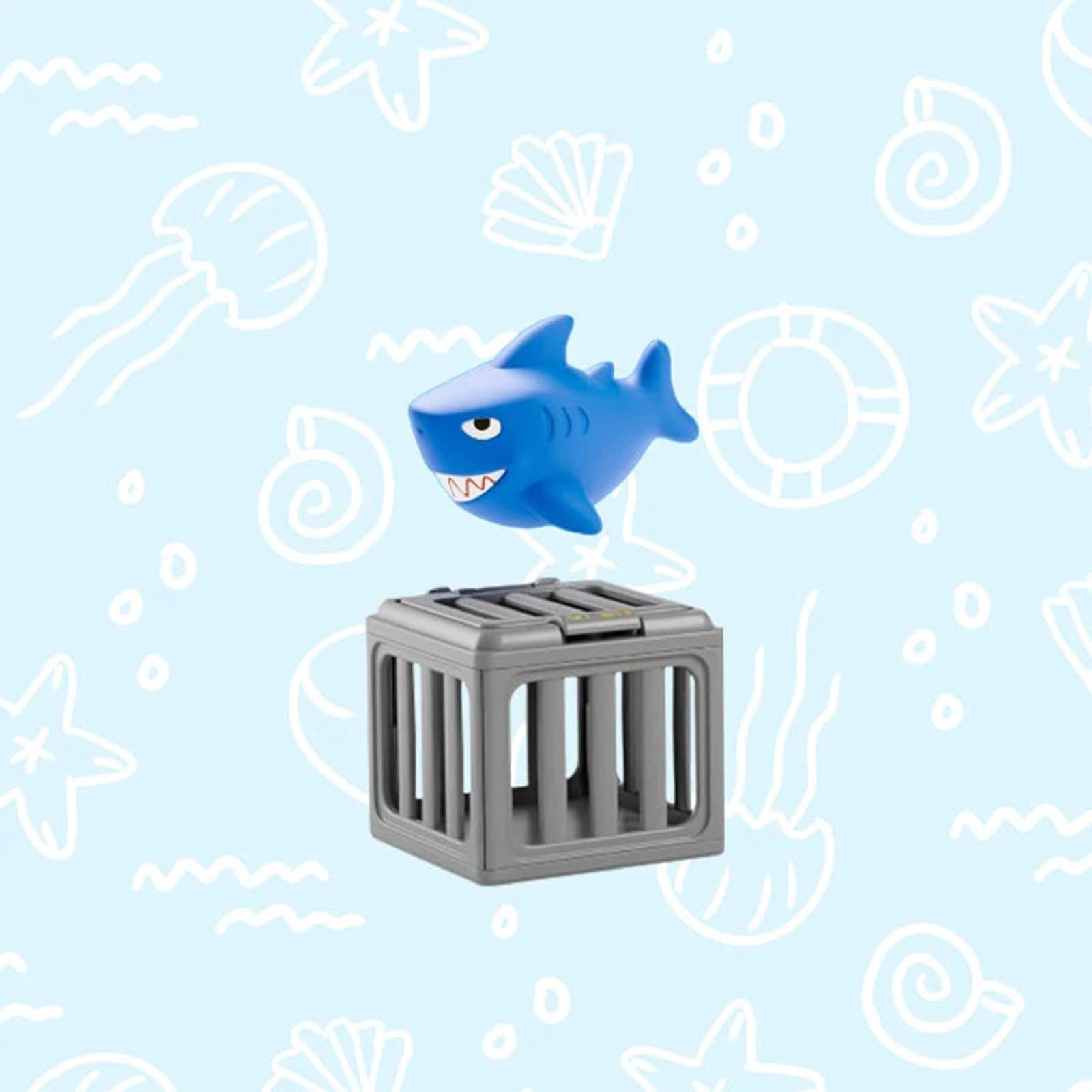 Kids Pool Diving Toys Set, Underwater Dive Rescue Toy with 6 Animal Sinking and Floating Cages, Summer Swimming Pool Games for Boys Girls Ages 4-12, Bath Toys with Weighted Cages (Shark)