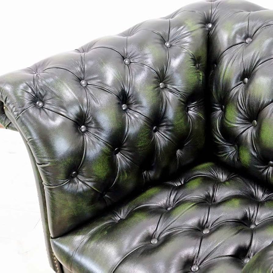 チェスターフィールド 布張り オリーブグリーン 1人掛けソファ