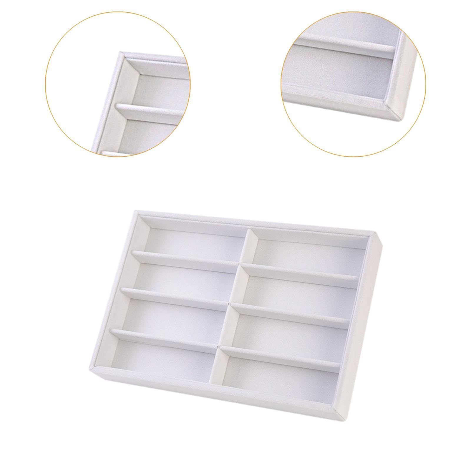 Sharplace Organizador de gafas de sol, expositor de joyas, vitrina de gafas, 8 rejillas para el hogar, Blanco