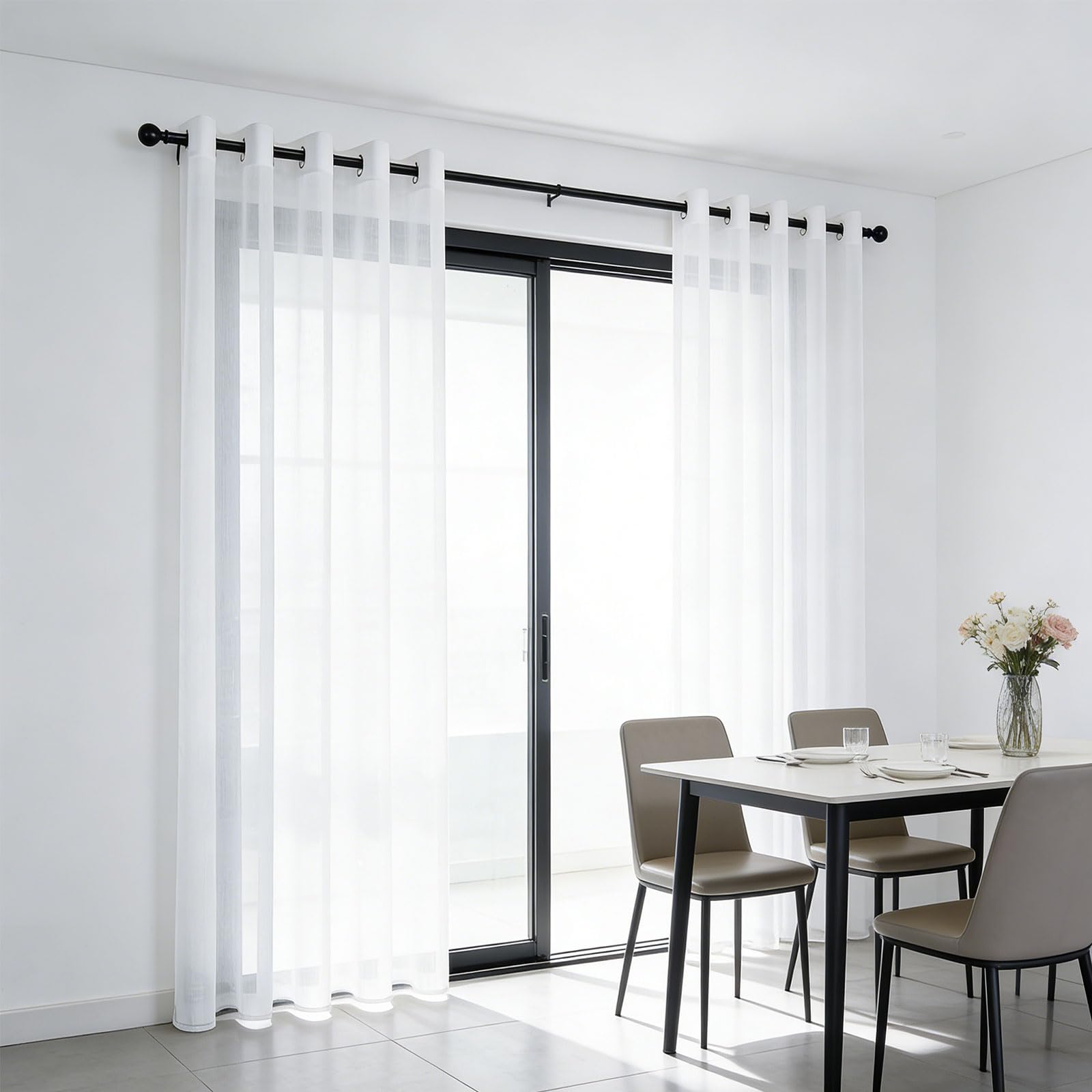 Voilages 75x230 cm blancs GUOJUN Rideaux semi-transparents doux pour salon et chambre
