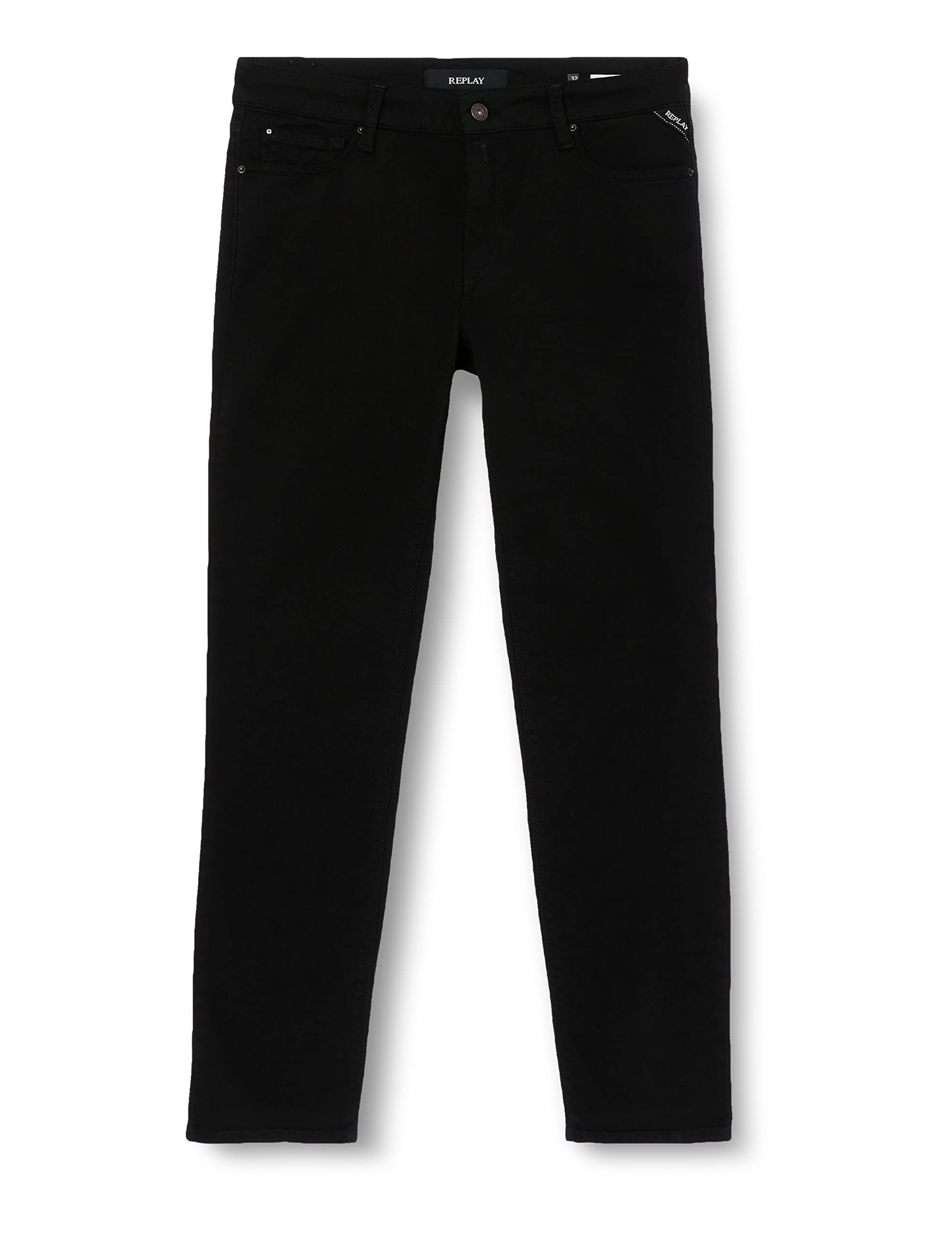 Replay Damen Jeans Luzien Skinny-Fit, Black 098 (Schwarz), 24W / 32L