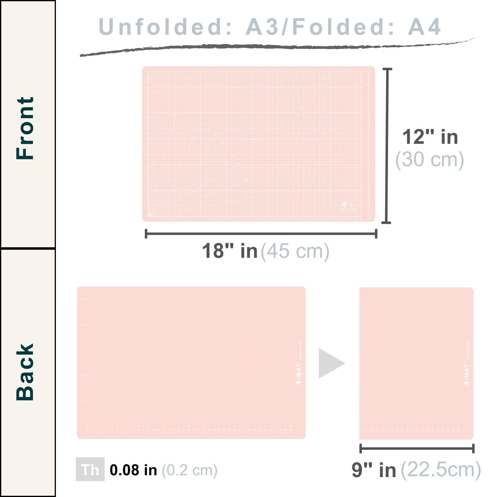 iMAT Flip Cutting Mat Note, A3 (Cm Version), 12