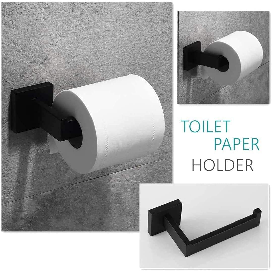 Up To 50% OFF Sereey Bathroom Hardware Accessories Set Stainless Steel Matte Black Towel Bar + Toilet Paper Holder + Hand Towel Rack + Towel Hook Brushed Nickel(24 inch, 4-Piece)
