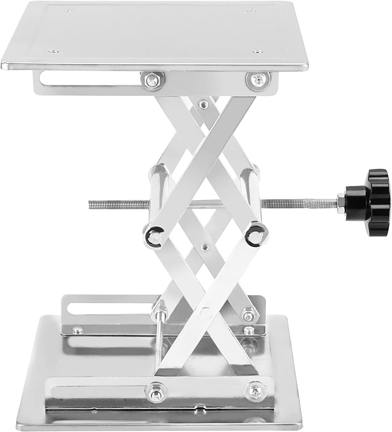 JOIKIT 2 PCS 8 x 8 in Stainless Steel Lab Jack Sicissor Stand, 85mm to 280mm Expandable Lab Lift Table Platform, Load Bearing 15kg/33lbs