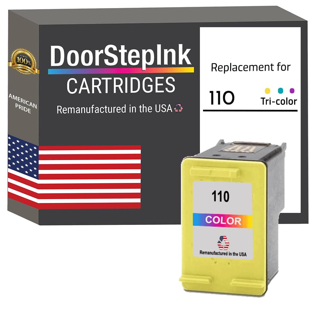 DoorStepInk 110 Tri-Color Remanufactured Ink Cartridge Replacement for HP 110 - Compatible with PhotoSmart A320/A430/A510 - Standard Yield 1-Pack