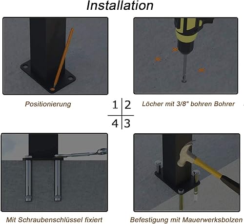 Miniatura 4 de Baoz Pasamanos para escalones al aire libre, se adapta a 2 o 3 escalones, pasamanos de hierro forjado, barandillas de mano de transición,