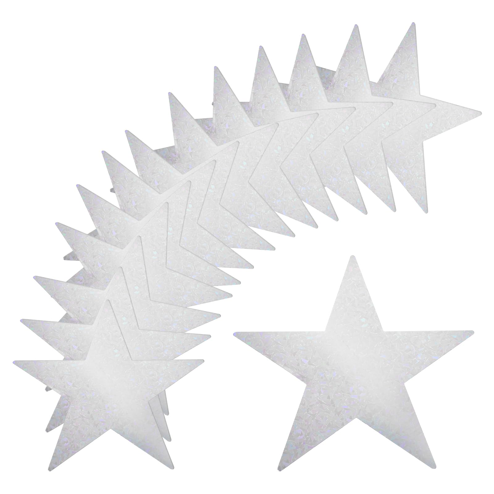 MECCANIXITY36Pcs Laser Silver Stars Cutouts Double Printed Paper Stars Decoration Cardboard Star for Classroom Wall Party Movie Night Party Supplies, 11 Inch