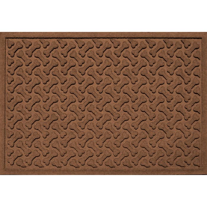 Cute Dark Brown Mat for Dog Bowls, Absorbent Top Layer ,Unique Pet-Centric Designs|Anti Slip Rubber Backing Portable, Large Small Pet Dog Cat Feeder Placement Size:0.37'' H x 35'' W x 23''