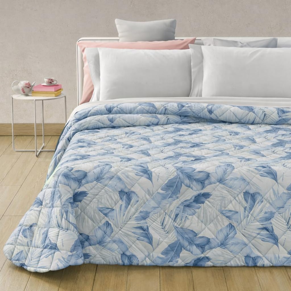 Vionara Home Trapuntino Primaverile in Morbida Microfibra, Copriletto Trapuntato Stampato, Coperta Leggera, Imbotittura 100gr/mq, Matrimoniale 260x270 cm, Made in Italy (Adele - Polvere)