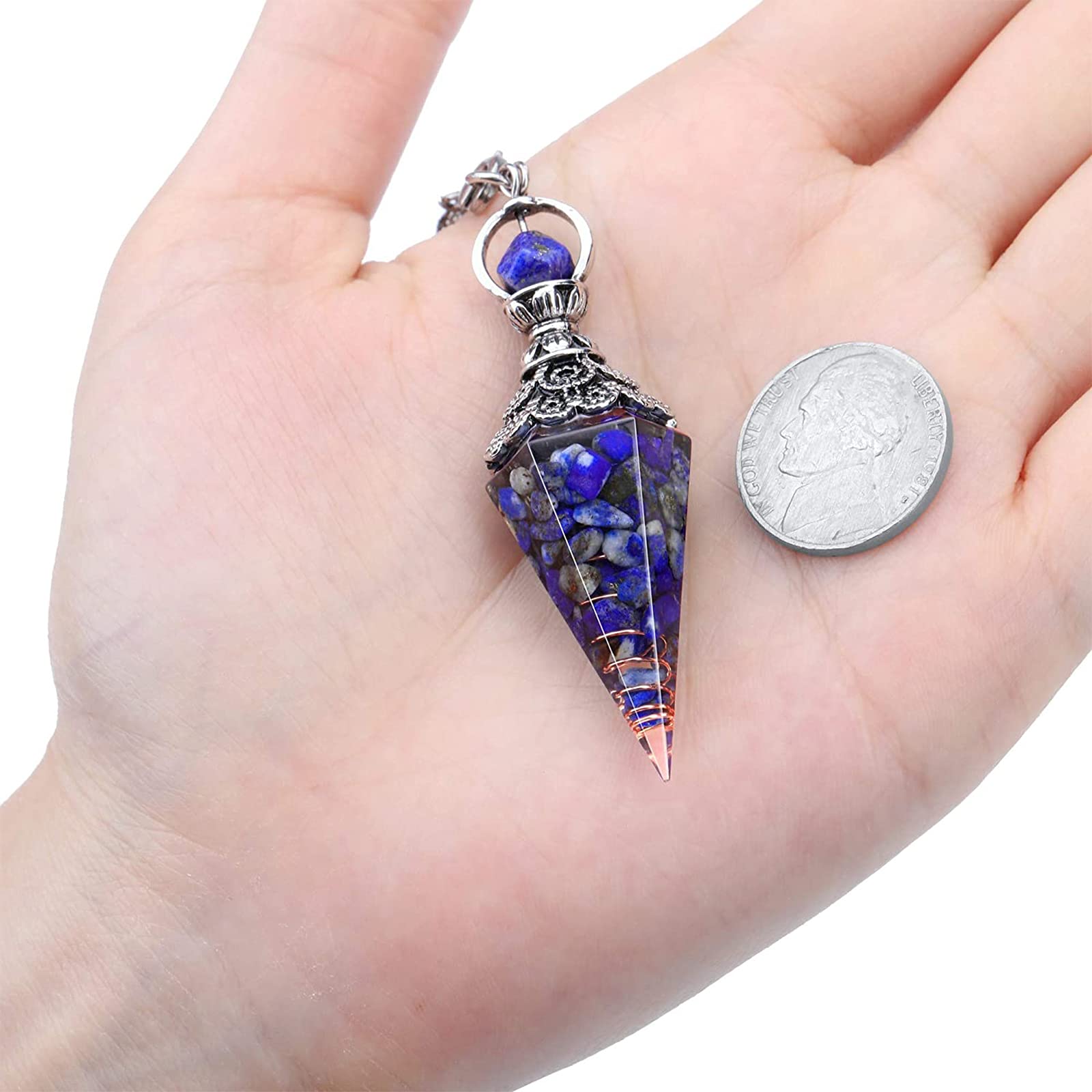 Collana Con Ciondolo In Cristallo Di Ametista Naturale - Pendolo Reiki Per Divinazione E Bilanciamento - Pietra Curativa Viola - Regalo Significativo Per Donna